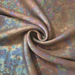 MilanSaten Rainbow Foil fabric in Taupe, shade 06 — flowing fabric view