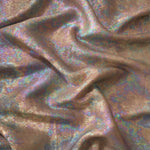 MilanSaten Rainbow Foil fabric in Taupe, shade 06 — rainbow foil detail