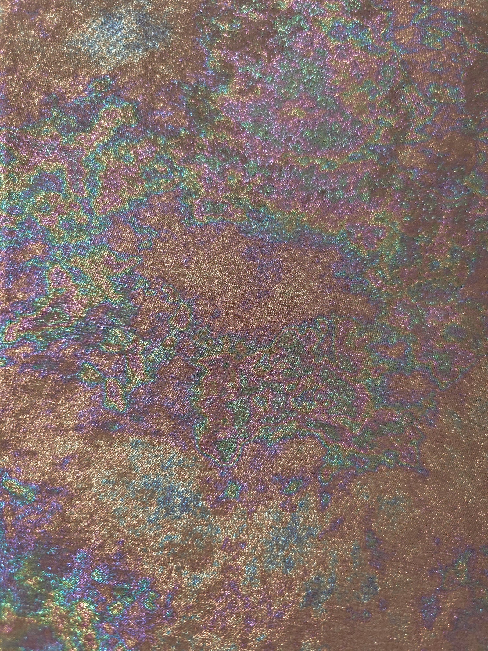MilanSaten Rainbow Foil fabric in Taupe, shade 06 — folded fabric view