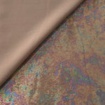 MilanSaten Rainbow Foil fabric in Taupe, shade 06 — texture close-up
