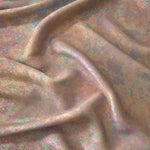 MilanSaten Rainbow Foil fabric in Blush Beige, shade 08 — macro shimmer close-up