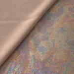 MilanSaten Rainbow Foil fabric in Blush Beige, shade 08 — texture close-up