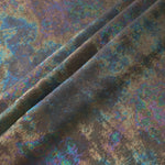 MilanSaten Rainbow Foil fabric in Graphite, shade 108 — flowing fabric view