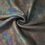MilanSaten Rainbow Foil fabric in Graphite, shade 108 — macro shimmer close-up