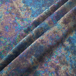 MilanSaten Rainbow Foil fabric in Slate Blue, shade 16 — macro shimmer close-up