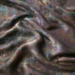 MilanSaten Rainbow Foil fabric in Mocha, shade 45 — rainbow foil detail