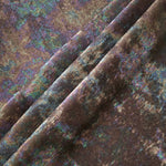 MilanSaten Rainbow Foil fabric in Mocha, shade 45 — macro shimmer close-up
