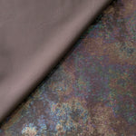 MilanSaten Rainbow Foil fabric in Mocha, shade 45 — texture close-up
