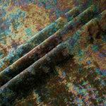 MilanSaten Rainbow Foil fabric in Olive Brown, shade 59 — flowing fabric view