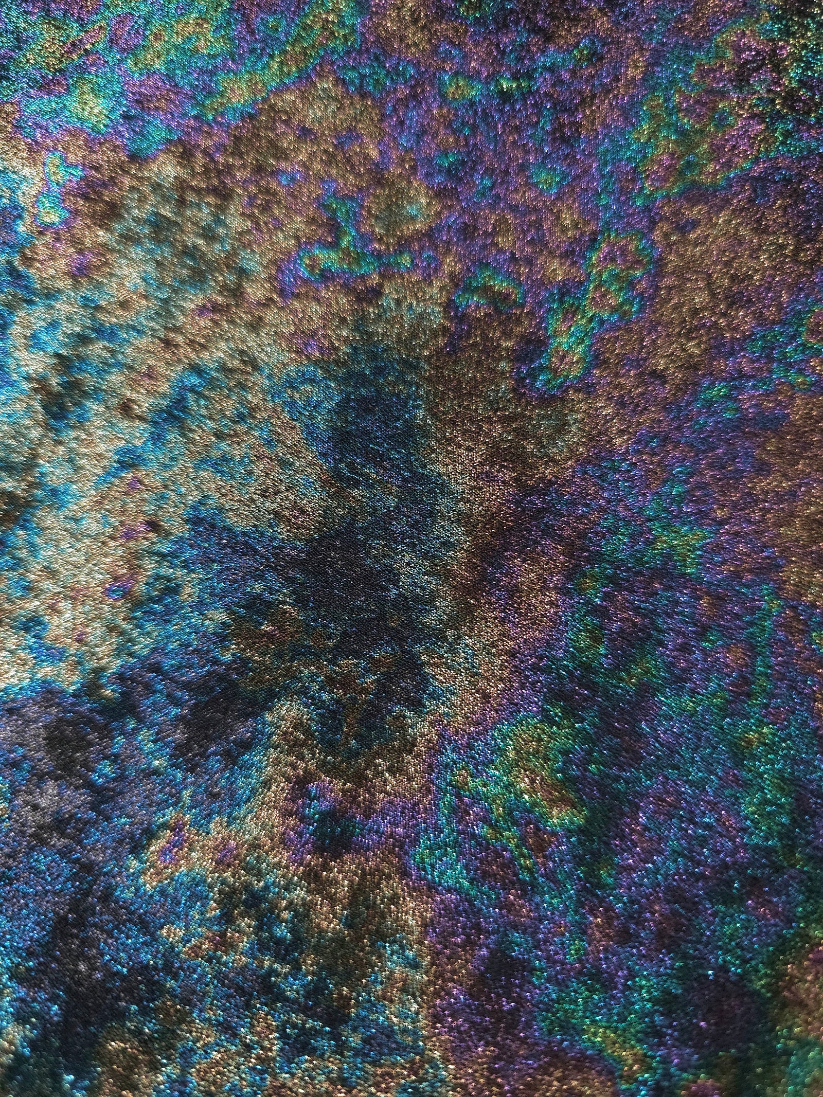 MilanSaten Rainbow Foil fabric in Midnight Navy, shade 64 — folded fabric view