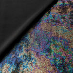 MilanSaten Rainbow Foil fabric in Midnight Navy, shade 64 — texture close-up