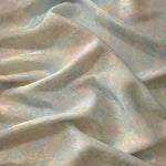MilanSaten Rainbow Foil fabric in Silver, shade 66 — rainbow foil detail