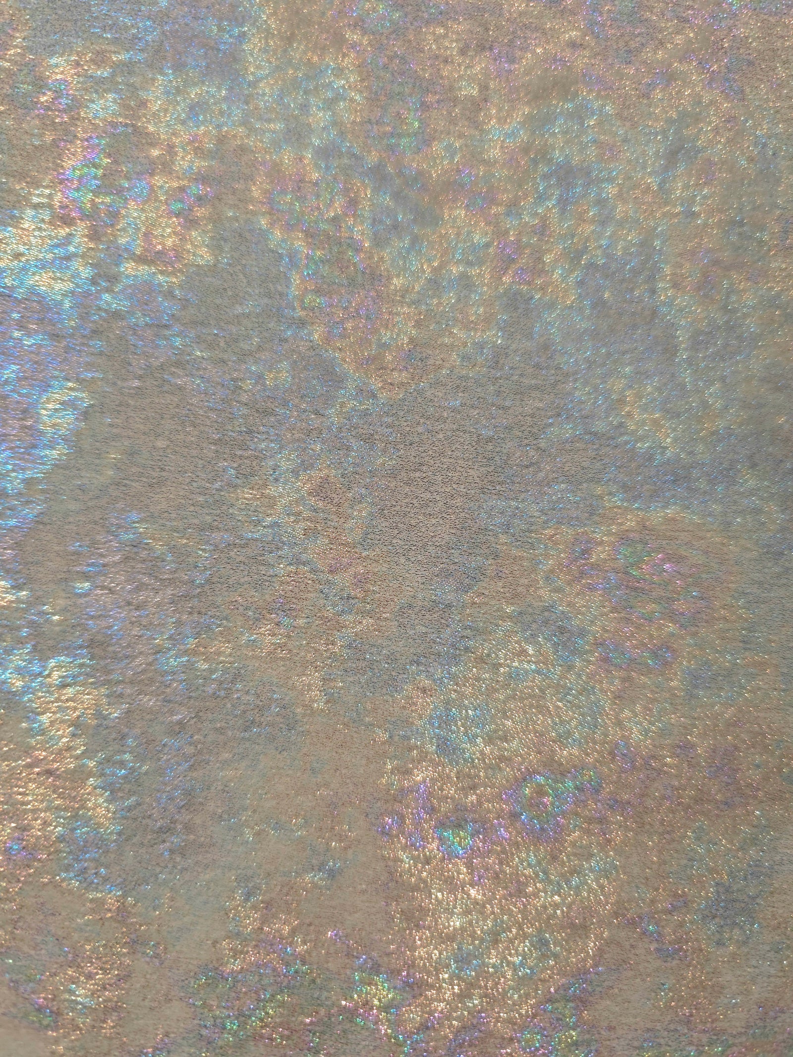 MilanSaten Rainbow Foil fabric in Silver, shade 66 — folded fabric view