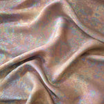 MilanSaten Rainbow Foil fabric in Rose Beige, shade 73 — rainbow foil detail