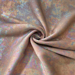 MilanSaten Rainbow Foil fabric in Rose Beige, shade 73 — macro shimmer close-up