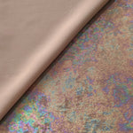 MilanSaten Rainbow Foil fabric in Rose Beige, shade 73 — texture close-up
