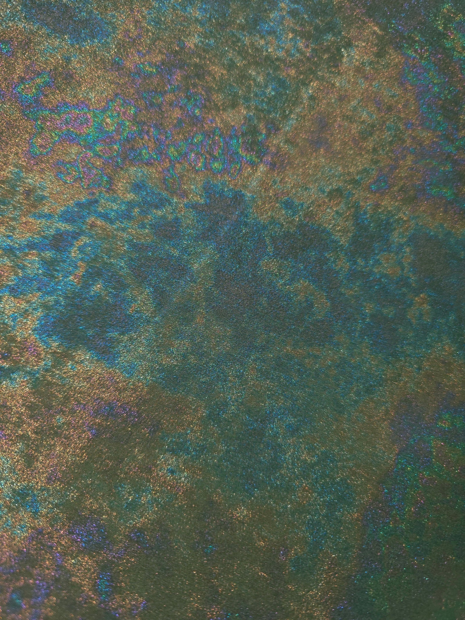 MilanSaten Rainbow Foil fabric in Sage Green, shade 74 — macro shimmer close-up