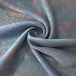 MilanSaten Rainbow Foil fabric in Steel Blue, shade 76 — flowing fabric view