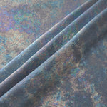 MilanSaten Rainbow Foil fabric in Steel Blue, shade 76 — rainbow foil detail