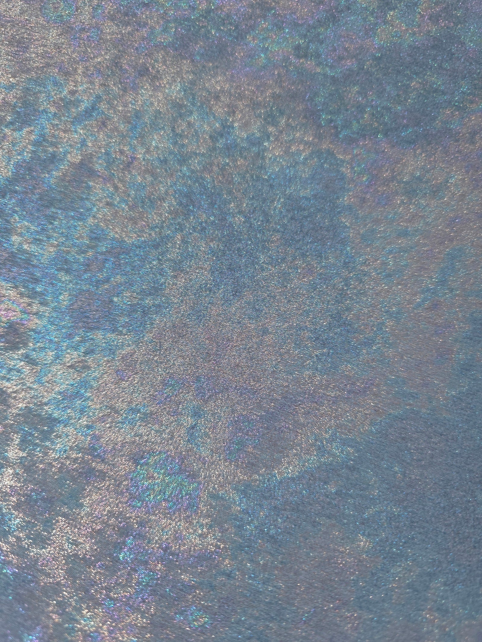 MilanSaten Rainbow Foil fabric in Steel Blue, shade 76 — folded fabric view