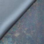 MilanSaten Rainbow Foil fabric in Steel Blue, shade 76 — macro shimmer close-up