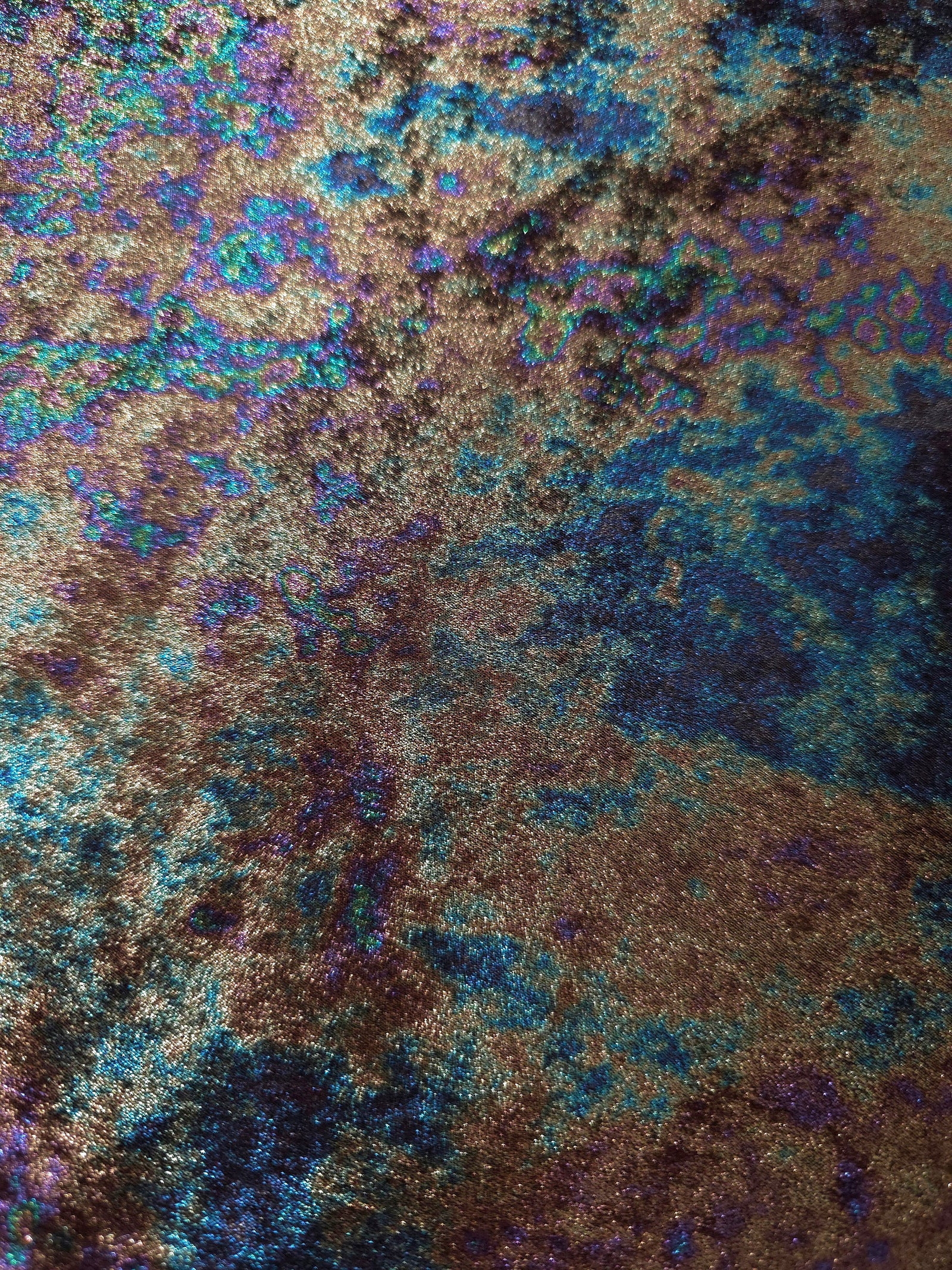 MilanSaten Rainbow Foil fabric in Navy Charcoal, shade 79 — folded fabric view