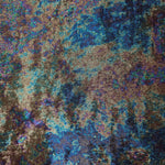 MilanSaten Rainbow Foil fabric in Navy Charcoal, shade 79 — full drape view