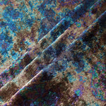 MilanSaten Rainbow Foil fabric in Navy Charcoal, shade 79 — macro shimmer close-up