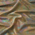 MilanSaten Rainbow Foil fabric in Antique Bronze, shade 87 — rainbow foil detail