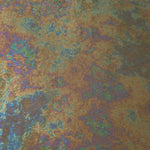 MilanSaten Rainbow Foil fabric in Antique Bronze, shade 87 — full drape view