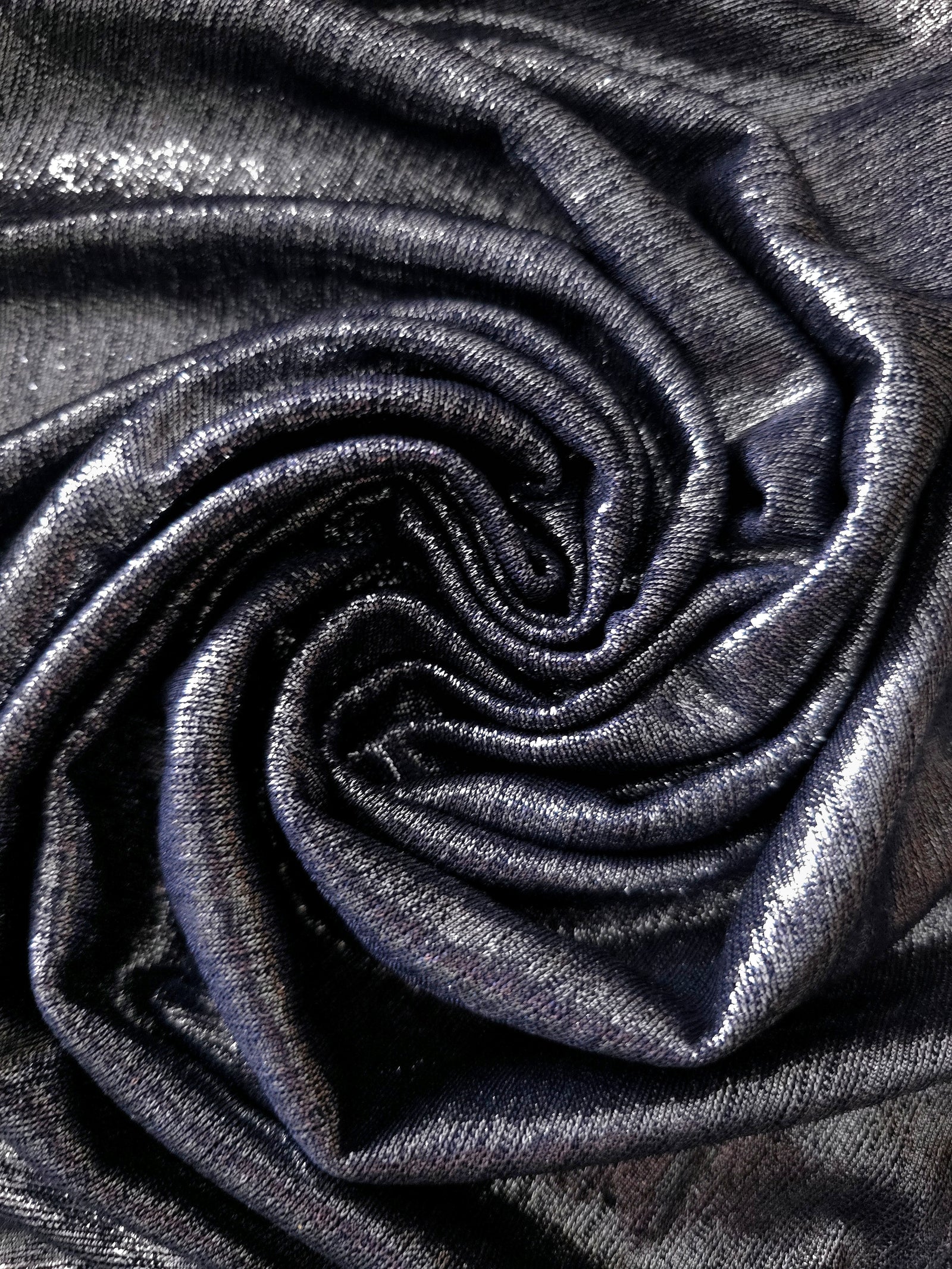 Premium Plisse Metallic Lame Stretch Jersey