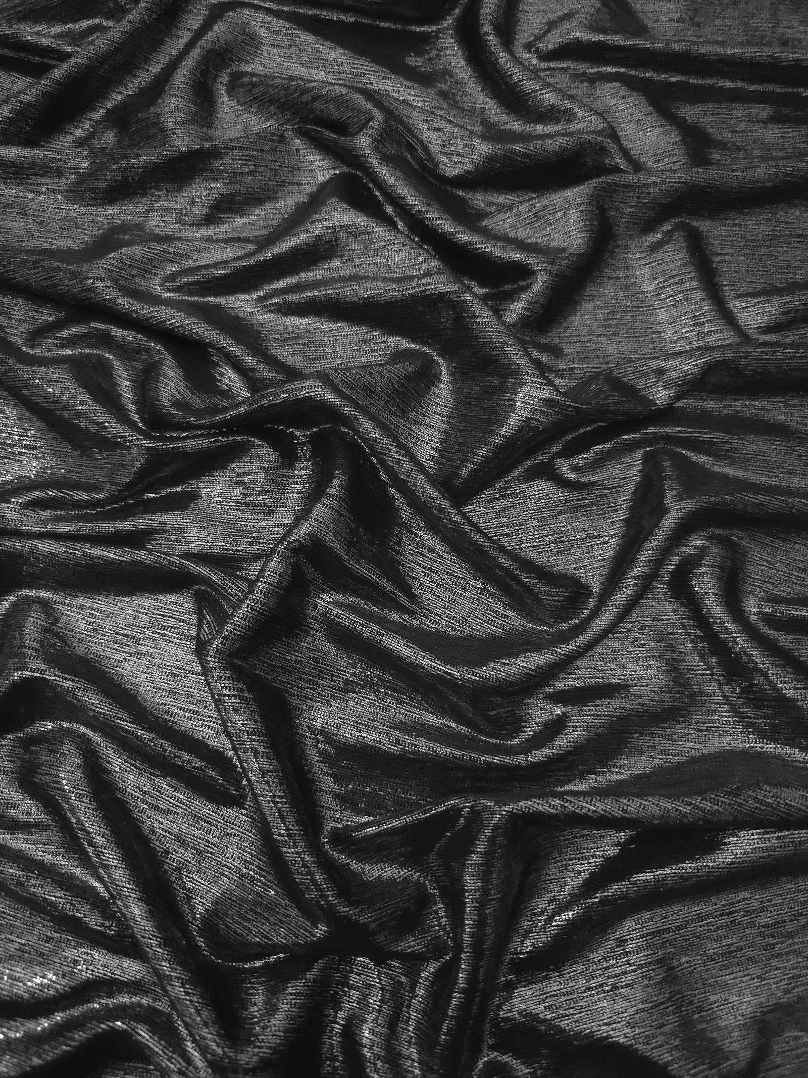 Premium Plisse Metallic Lame Stretch Jersey