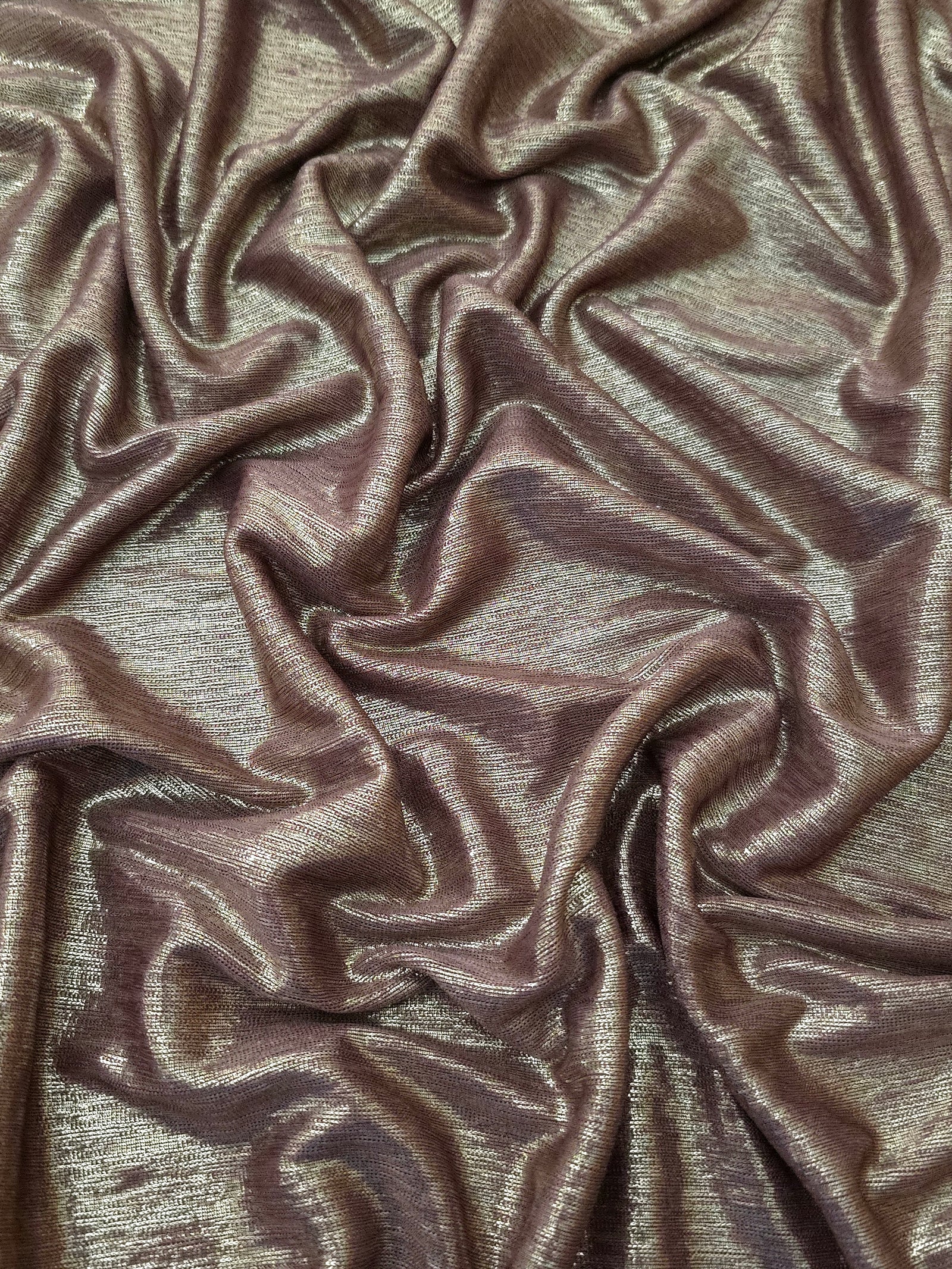 Premium Plisse Metallic Lame Stretch Jersey
