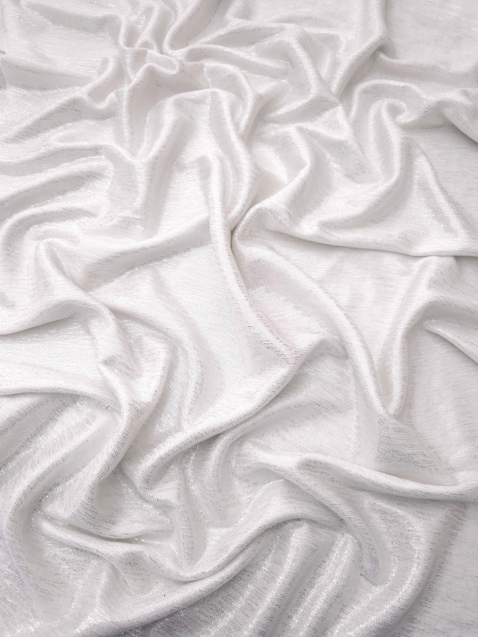 Premium Plisse Metallic Lame Stretch Jersey