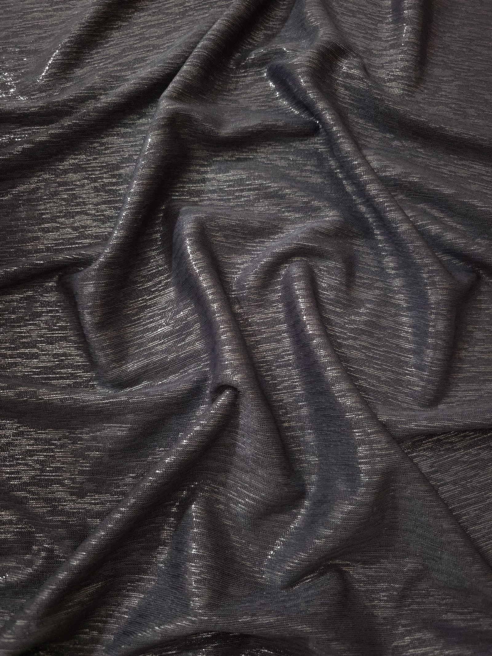 Premium Plisse Metallic Lame Stretch Jersey