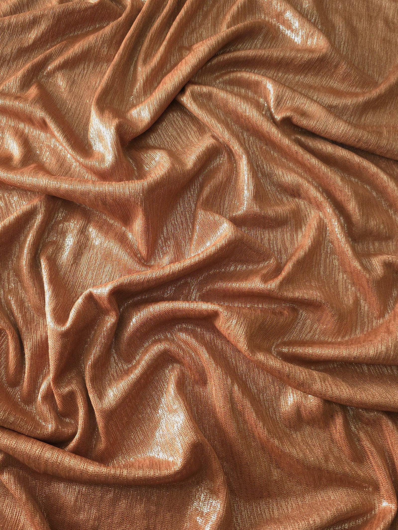 Premium Plisse Metallic Lame Stretch Jersey