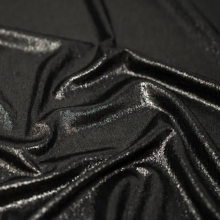 Premium Plisse Metallic Lame Stretch Jersey