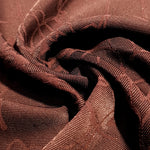 Drape detail of floral rayon jacquard fabric.
