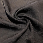 Structured floral rayon jacquard drape view for garment planning.