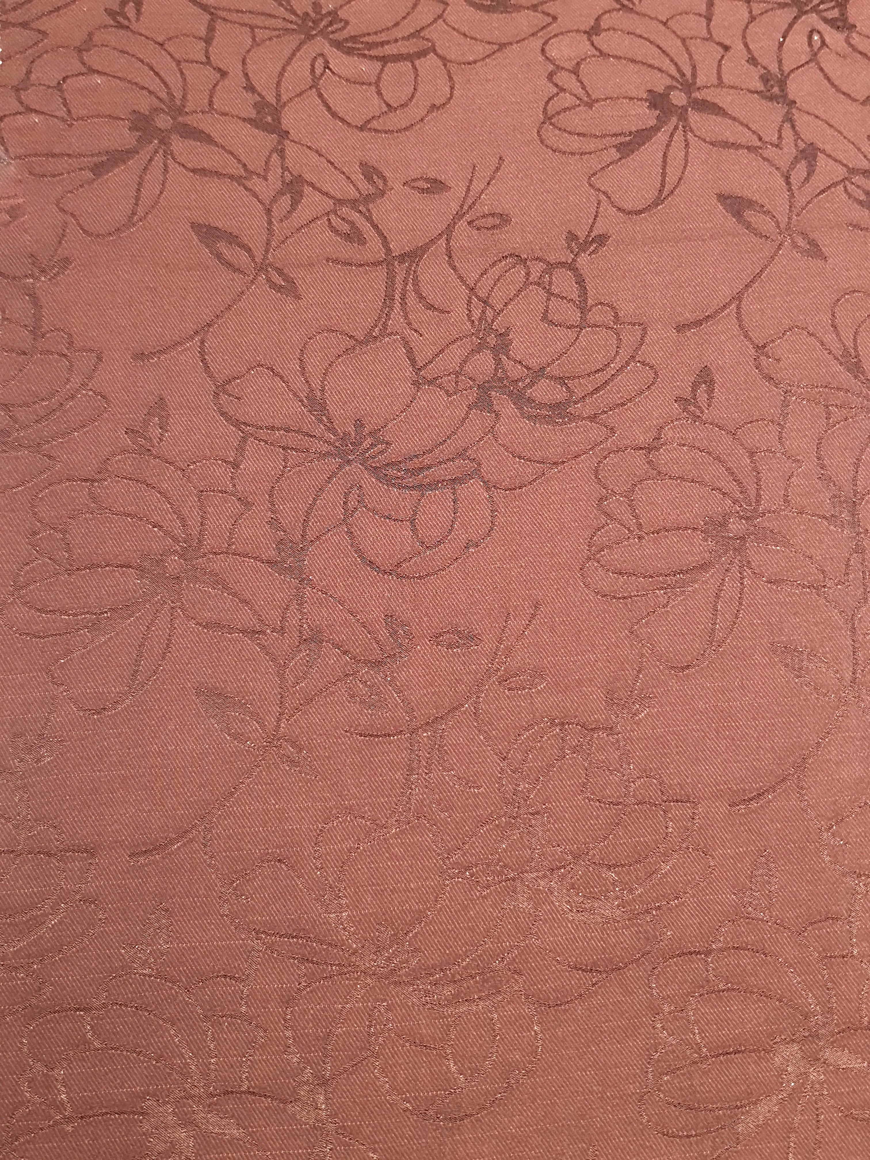 Full view of floral rayon jacquard fabric by the meter.