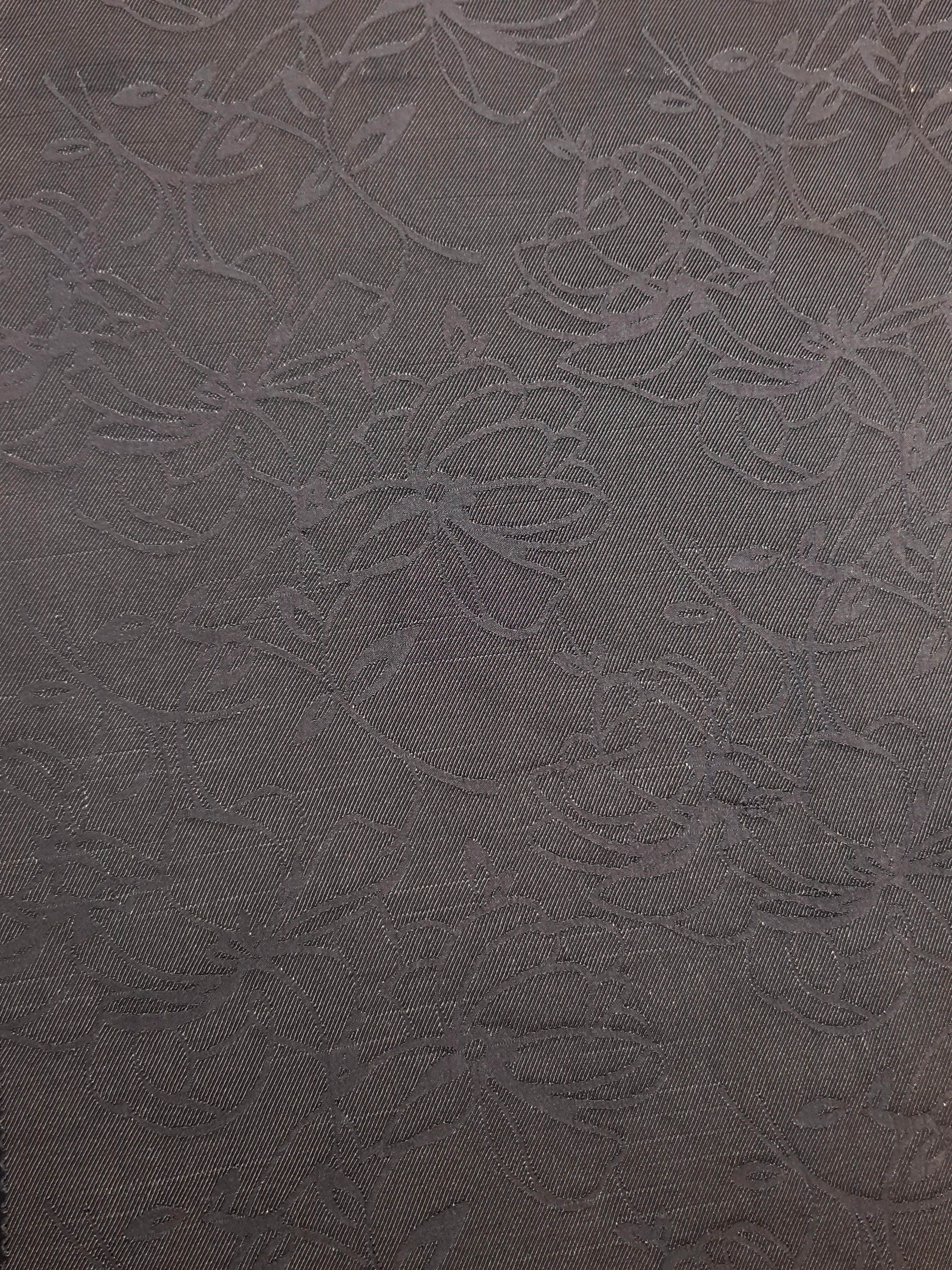 Full view of structured floral rayon jacquard fabric for dresses.