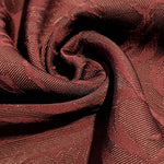 Drape detail of seaweed motif rayon jacquard for dresses and blouses.