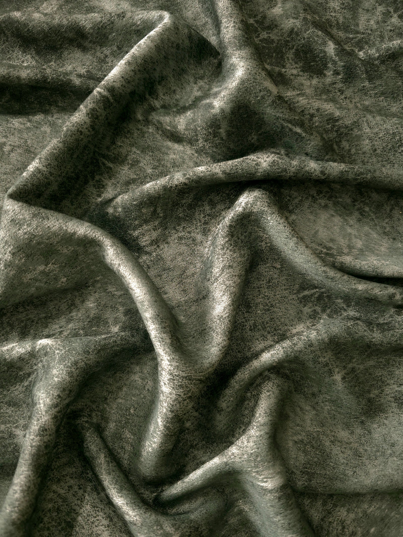 Silky Designed Foil Pattern Fabric - Marble Effect