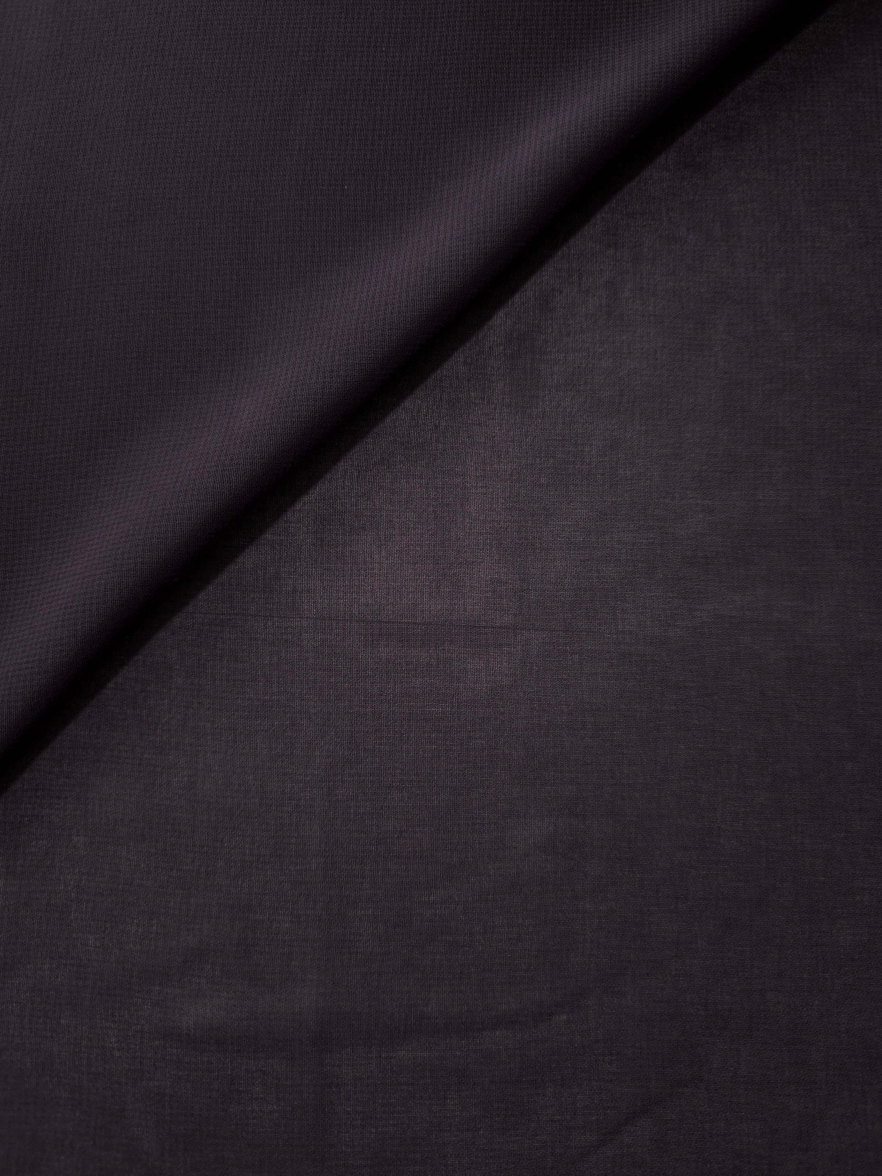 Charcoal Mauve silky stretch chiffon softly folded to display drape suited to wrap dresses, draped tops and lightweight evening shawls.