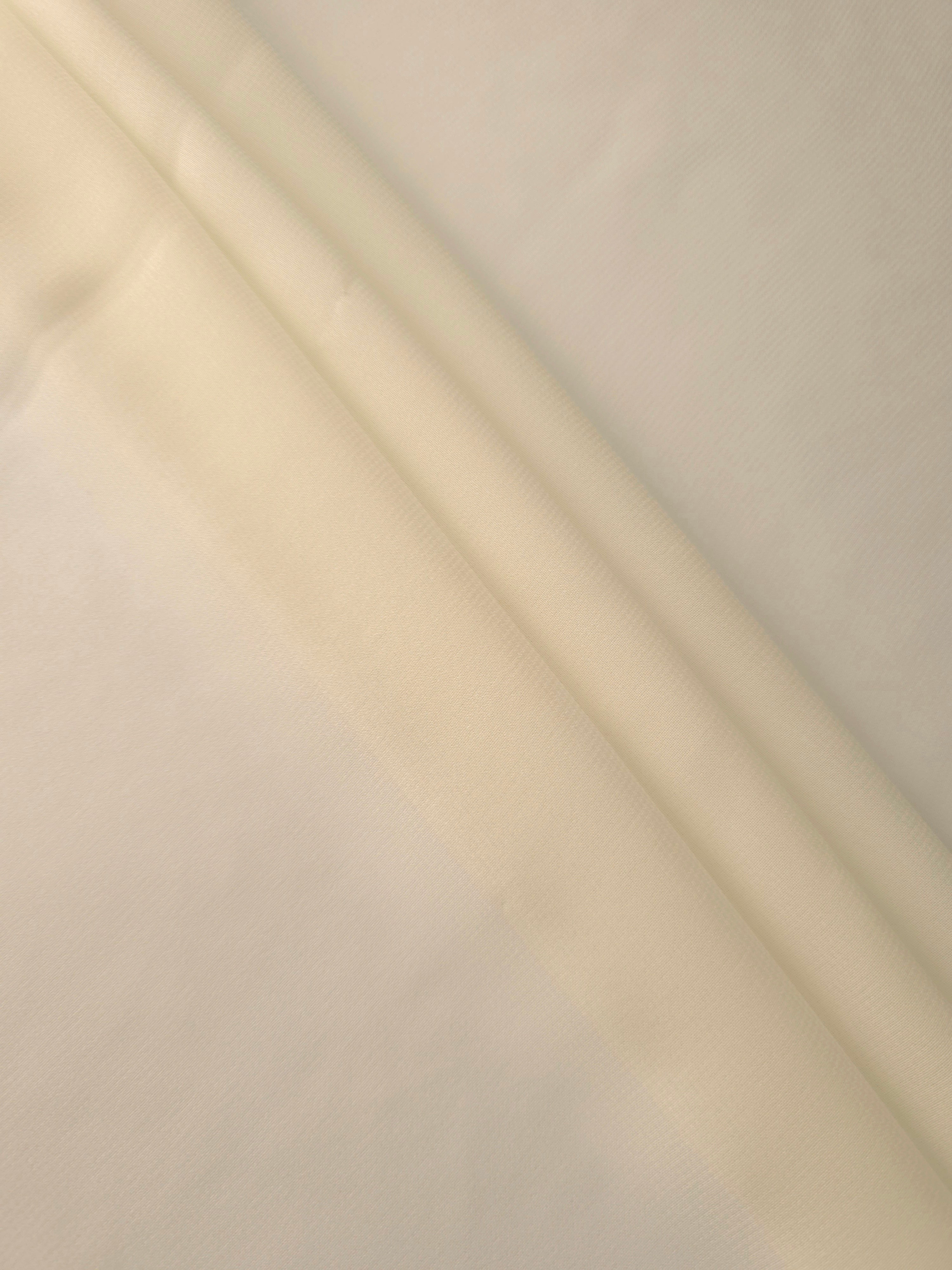 Layered Warm Sand Beige chiffon stretch fabric displays soft depth and flowing structure for tiered skirts, modest occasion layers and lined maxi dresses.