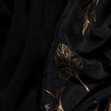 Sandwashed Cupro Flocking Gold Flowery Foil - Hiba Fabrics