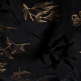 Sandwashed Cupro Flocking Gold Flowery Foil - Hiba Fabrics