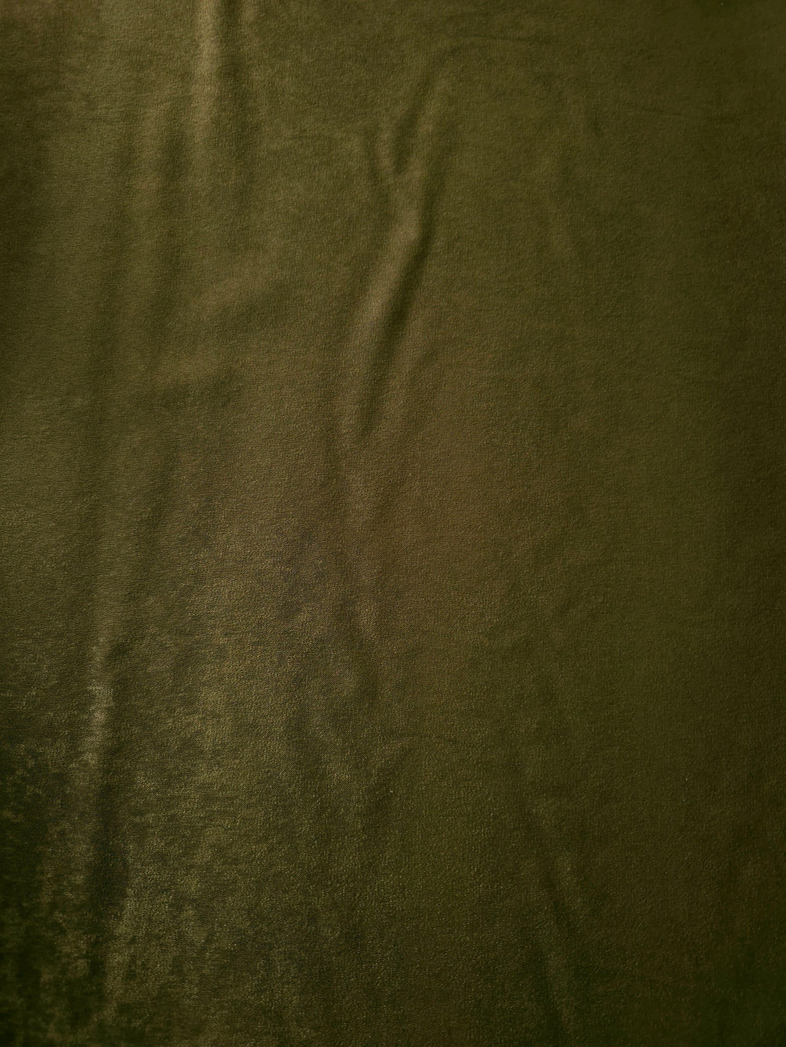 Soft-touch Deep Olive polyamide fabric with fluid drape