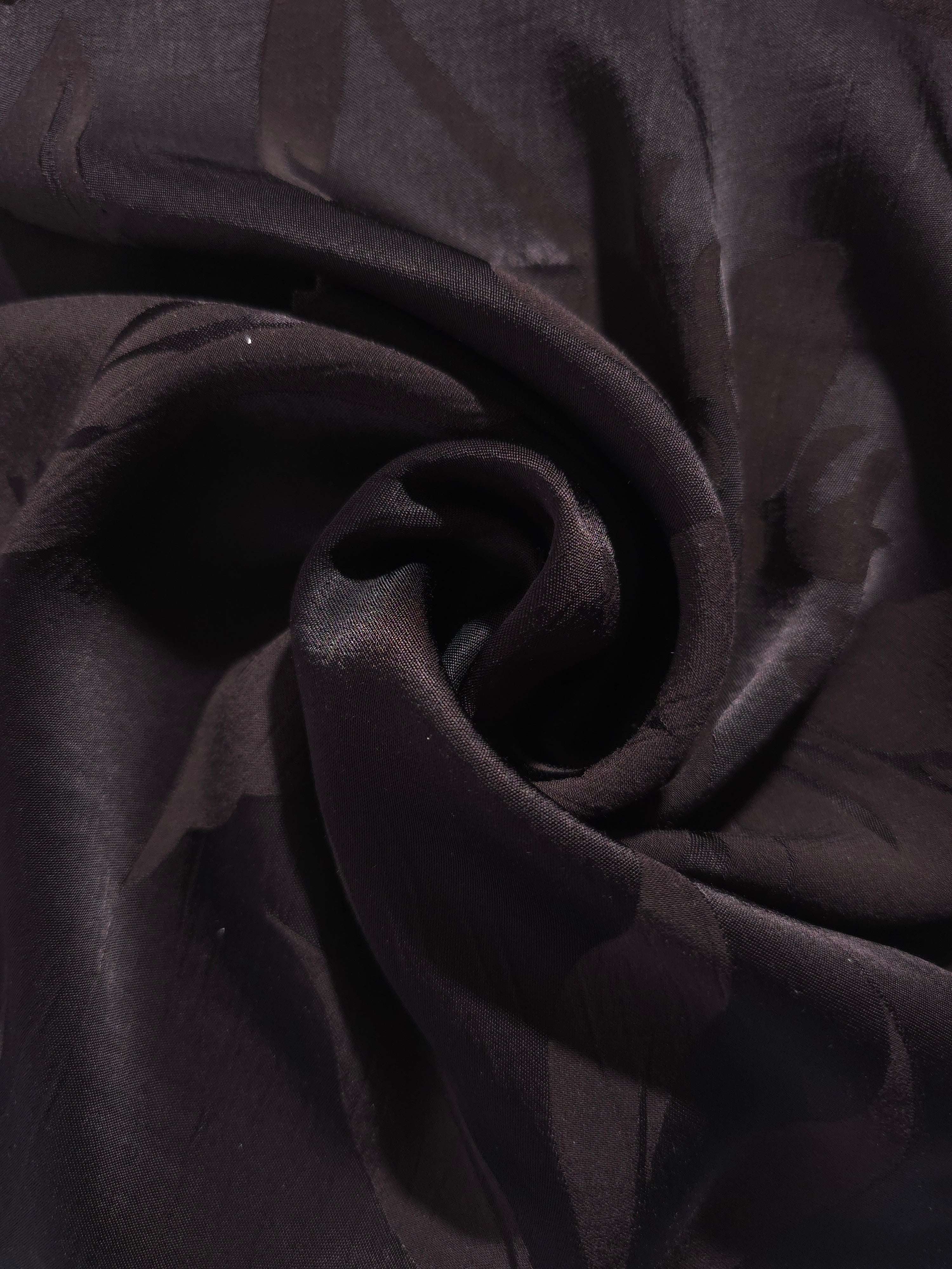 Big Flower self-jacquard tonal viscose fabric draped, showing silky fluid movement