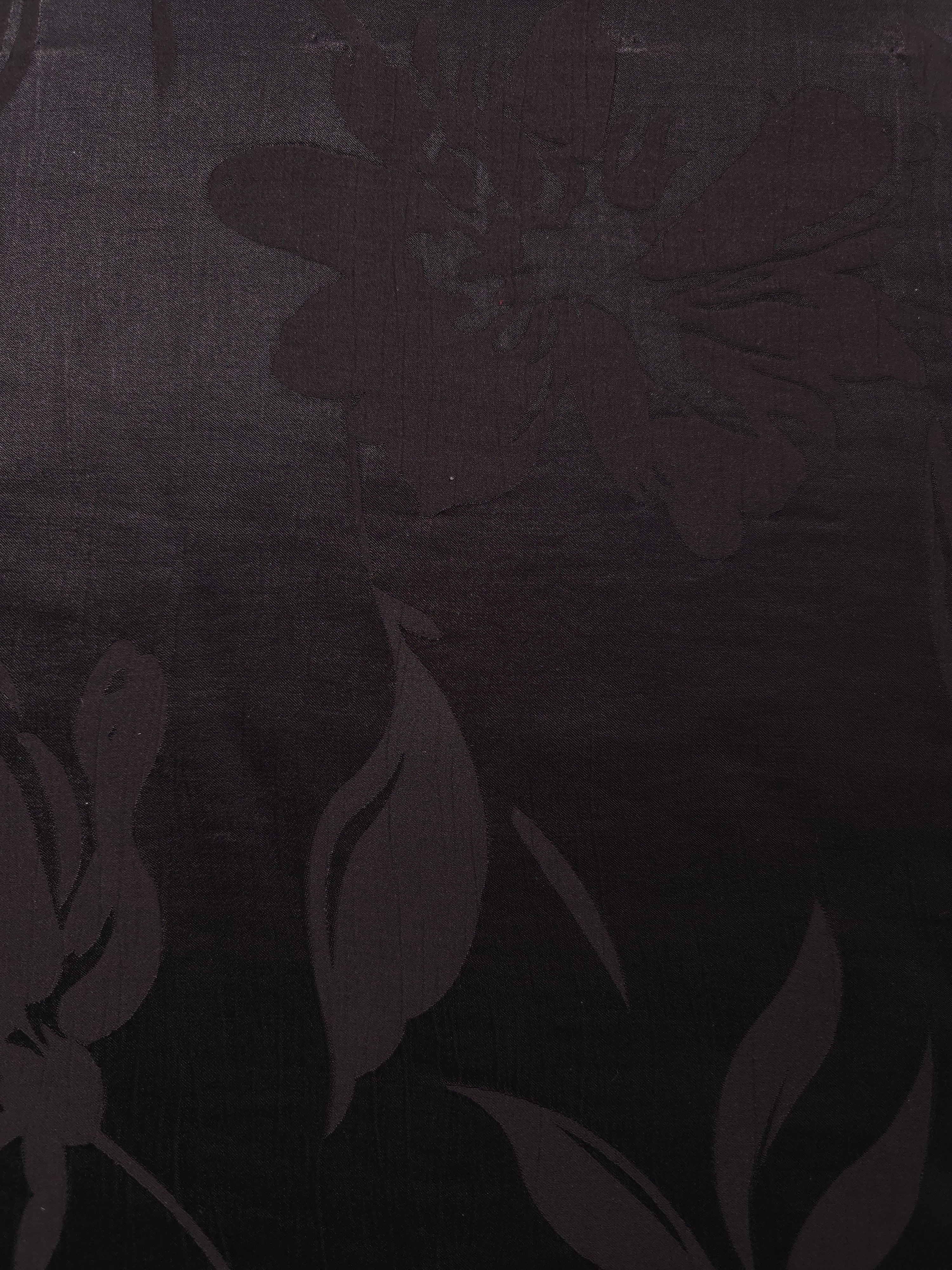 Wide view of Big Flower tonal silky viscose jacquard fabric yardage
